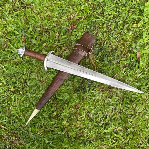 Handmade Medieval Steel Sword | Leather Wrapped Broadsword