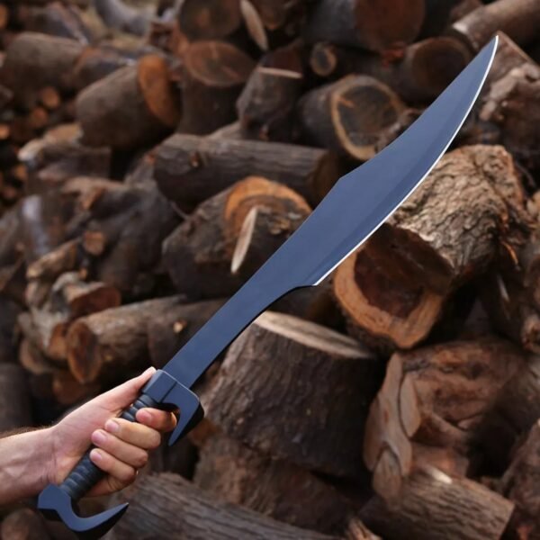 Unleash strength with our hand-forged black Spartan Kopis sword. Built with high-carbon steel for collectors, bushcraft, and outdoor survival enthusiasts.