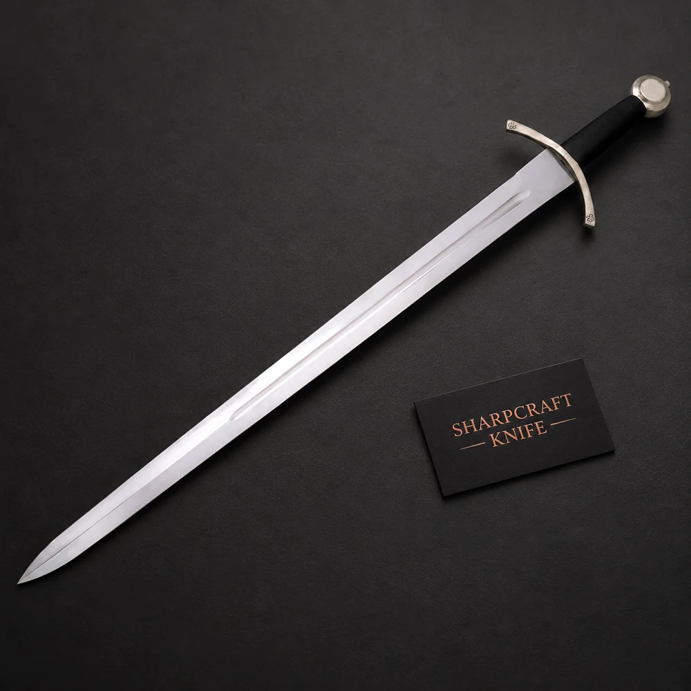 Curved Guard Sword with Round Pommel — view 1 Curved Guard Sword with Round Pommel — branded product view 1