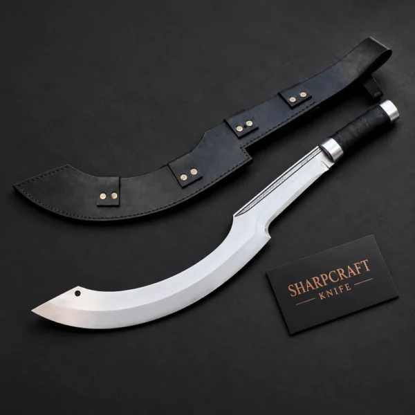 Curved Scimitar with Dark Handle and Sheath — branded product view 1