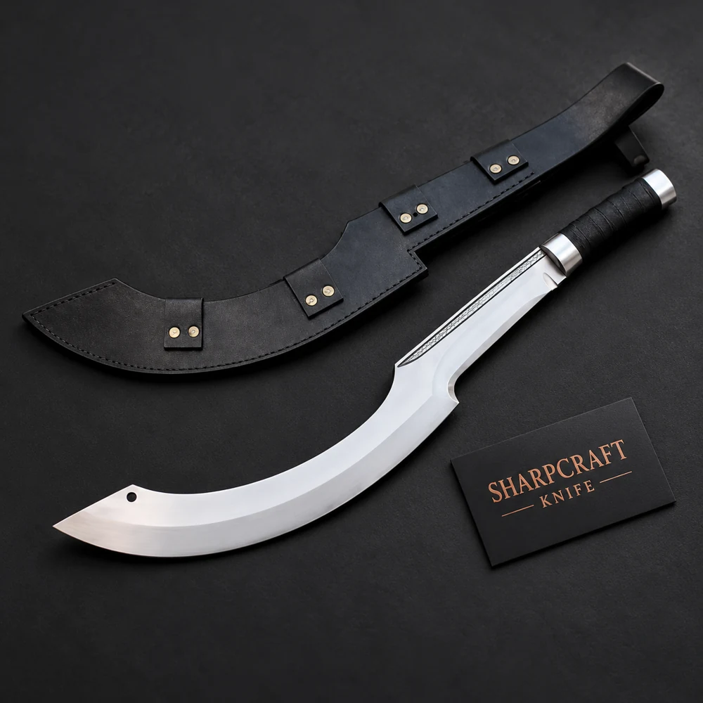 Curved Scimitar with Dark Handle and Sheath — branded product view 1