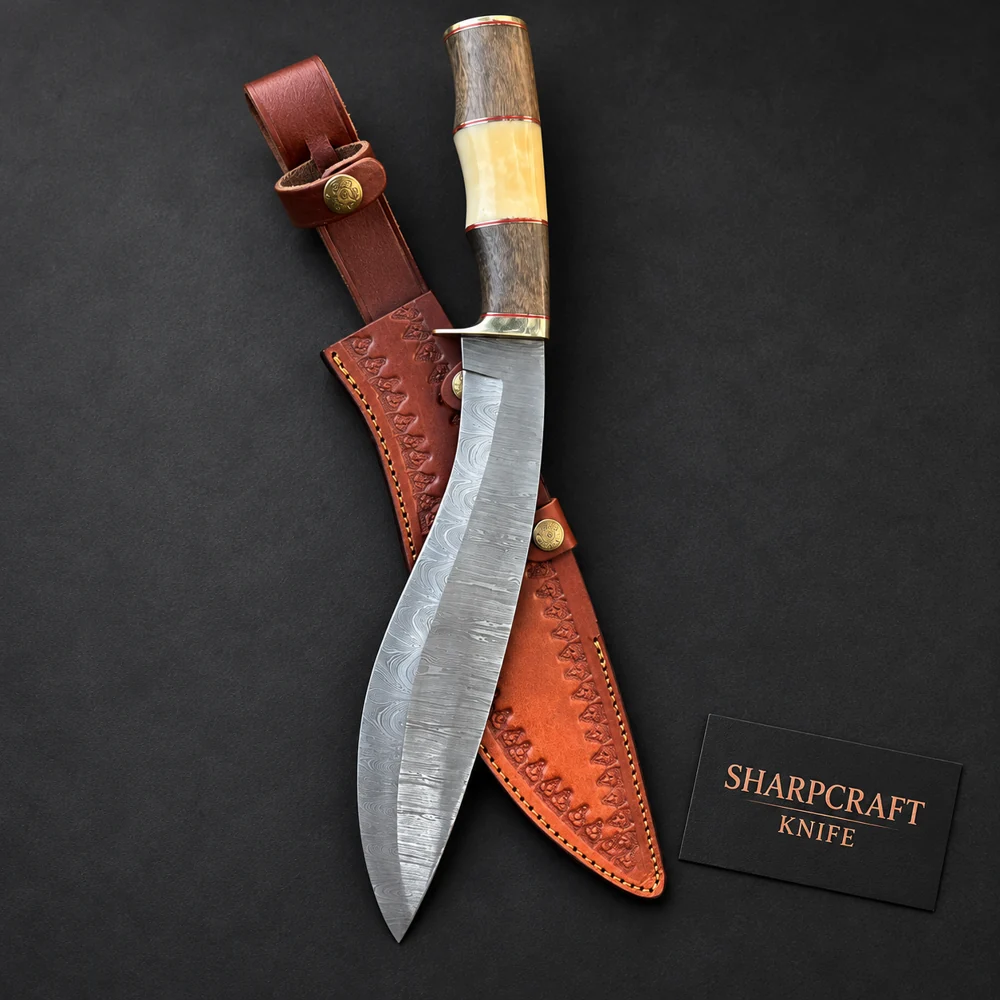 Damascus Kukri with Two Tone Handle — branded product view 1