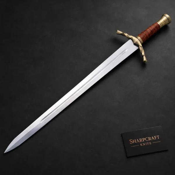 Medieval Style Sword with Brown Grip — product view 1