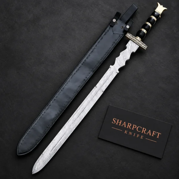 Patterned Sword with Rounded Black Grip — branded product view 1
