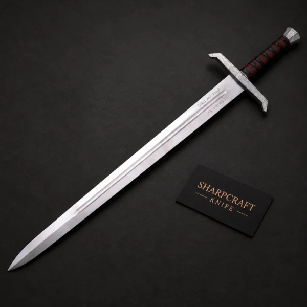 Straight Guard Sword with Dark Wrapped Grip — branded product view 1