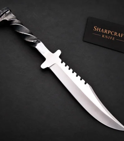 Twisted Handle Curved Notched Knife — product view 1