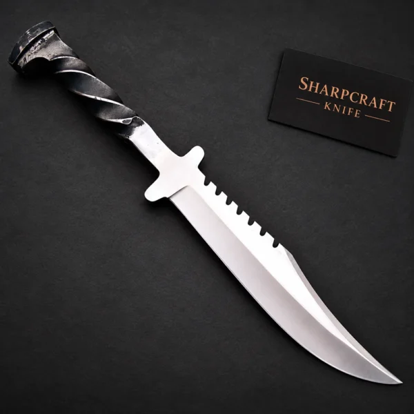 Twisted Handle Curved Notched Knife — product view 1