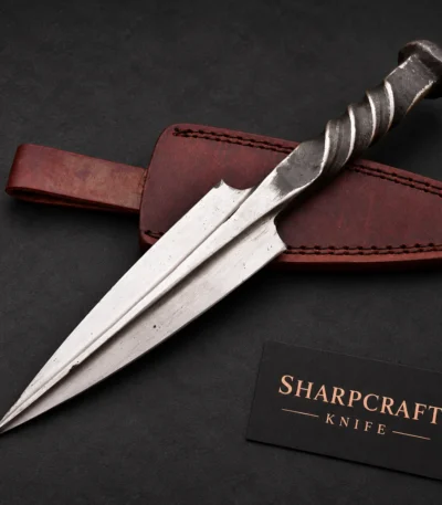 Twisted Handle Spear Point Knife — product view 1