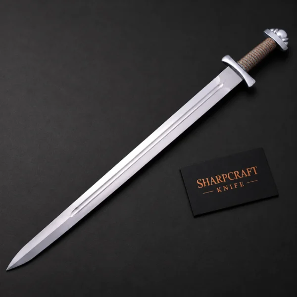 Viking Style Sword with Braided Grip — branded product view 1